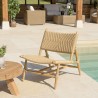 Lot 2 fauteuils lounge jardin teck rotin synthétique