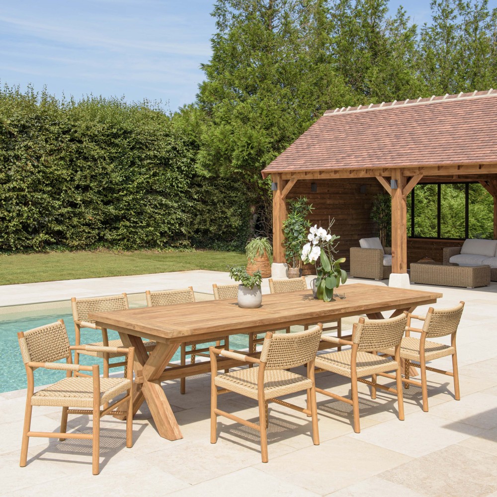 VALERIA - Set no. 9 Recycled Teak Garden Furniture Set with Synthetic Rattan VALERIA - Set no. 9 Recycled Teak Garden Furniture Set with Synthetic Rattan