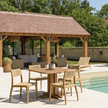 VALERIA - Set no. 19 Recycled Teak Garden Furniture Set for 4 People