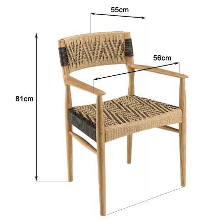 VALERIA - Set no. 20 Recycled Teak Synthetic Rattan Garden Furniture Set