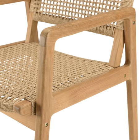 Salon de jardin VALERIA - Lot n°21 en teck recyclé et rotin synthétique