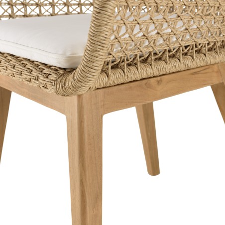 Salon de jardin VALERIA - Lot n°22 en teck recyclé et rotin synthétique