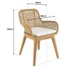Salon de jardin VALERIA - Lot n°22 en teck recyclé et rotin synthétique
