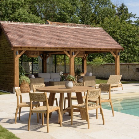 VALERIA - Set no. 26 Recycled Teak Garden Furniture Set for 6 People