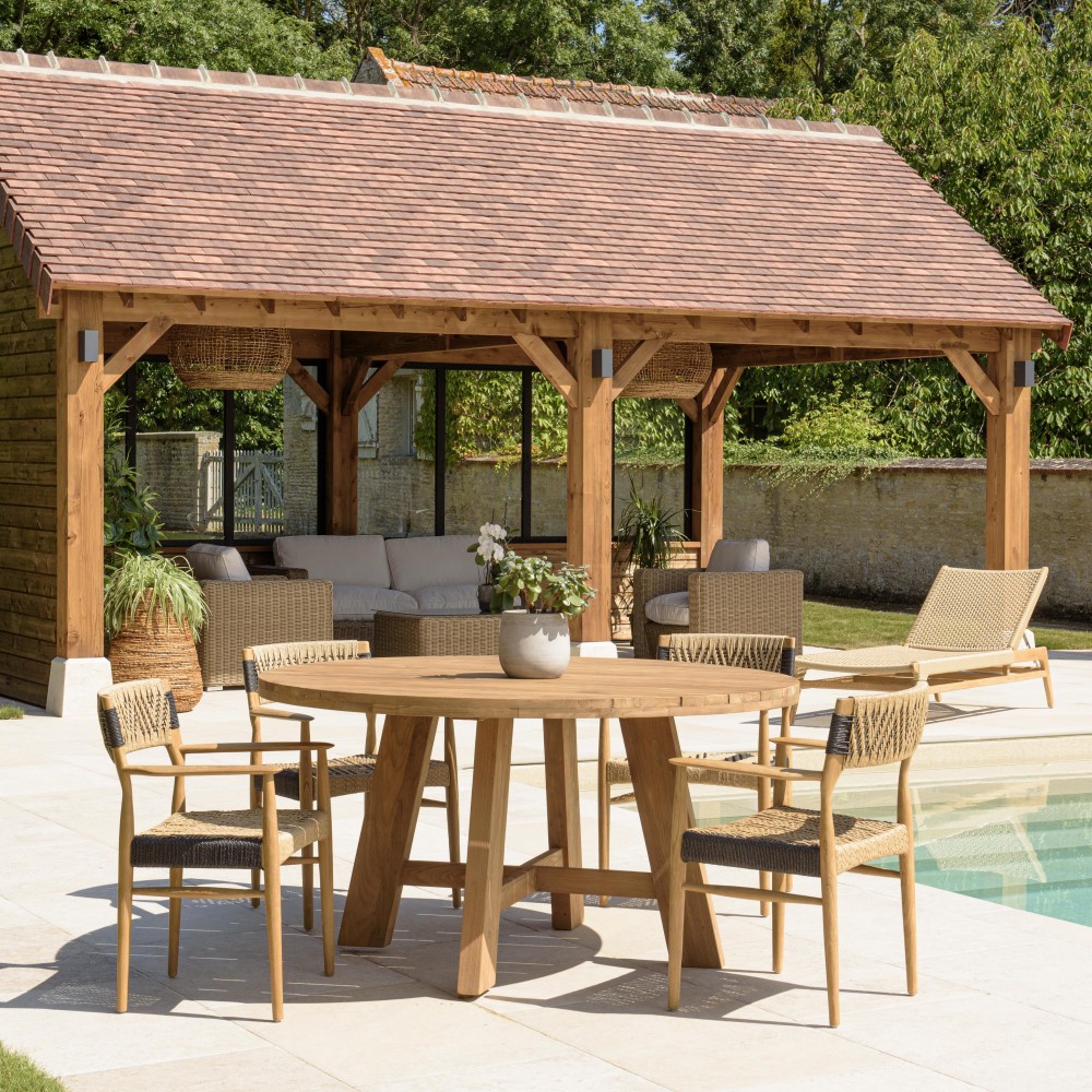 VALERIA - Set no. 27 Recycled Teak Garden Furniture Set for 4 People VALERIA - Set no. 27 Recycled Teak Garden Furniture Set for 4 People