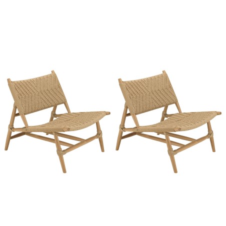 Salon de jardin VALERIA - Lot n°35 en teck recyclé et rotin synthétique