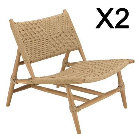 VALERIA - Set no. 35 Recycled Teak Garden Furniture Set for 2 People