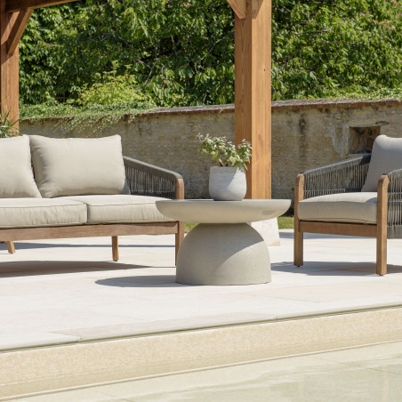 HECTOR Round Coffee Table 70x70cm - Concrete Effect