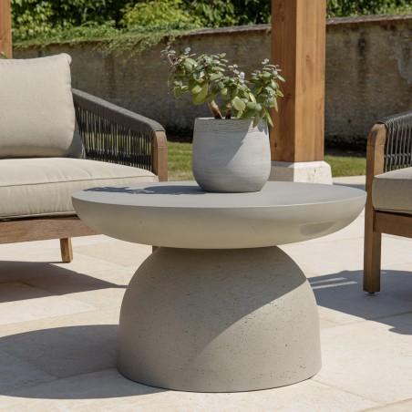 Table basse ronde HECTOR 70x70cm effet béton