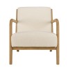 Fauteuil bas tissu bouclette écru PIERRE