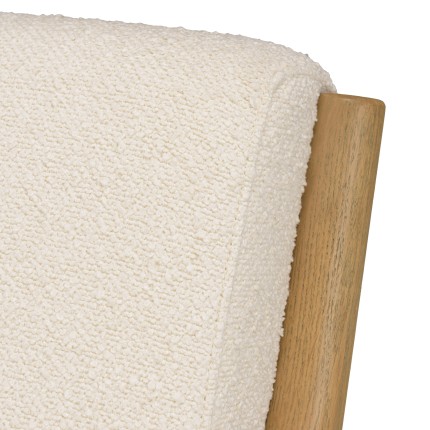 Fauteuil bas tissu bouclette écru PIERRE