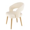 PIERRE Chair - Ecru Bouclé Fabric with Open Backrest