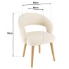 Chaise en tissu bouclette écru PIERRE