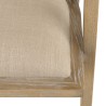 PIERRE Wooden Chair with Linen-Colored Fabric Seat and Natural Rattan Backrest
