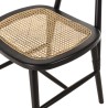 PIERRE Set of 2 Black Wooden Chairs with Rattan Seat
