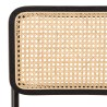 Lot 2 chaises bois noir/rotin naturel métal