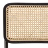 Lot de 2 tabourets d'îlot bois noir/rotin naturel