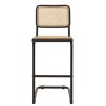 PIERRE Set of 2 Black Wood & Rattan Island Stools