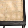 Lot de 2 tabourets d'îlot bois noir/rotin naturel