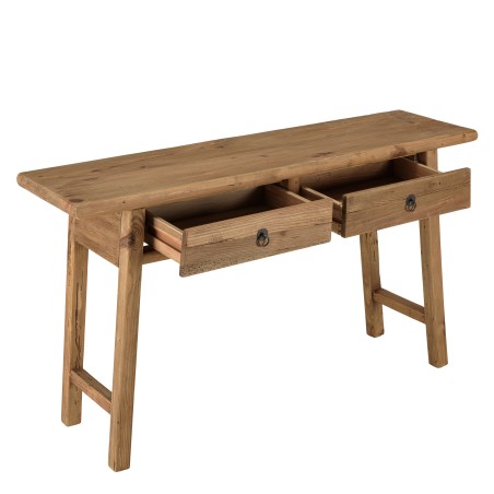 SANDY - Recycled Pine Console Table with 2 Drawers