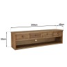 Meuble TV SANDY 4 tiroirs 1 niche 200cm bois pin recyclé