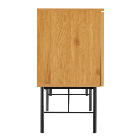 SCOTT 4-Door Sideboard | Black & Natural Wood Effect Finish