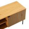 SCOTT 2-Door TV Stand - Black/Natural Wood Finish