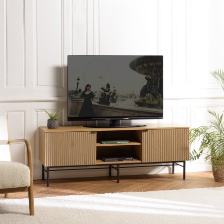 Meuble TV SCOTT 2 portes 2 niches
