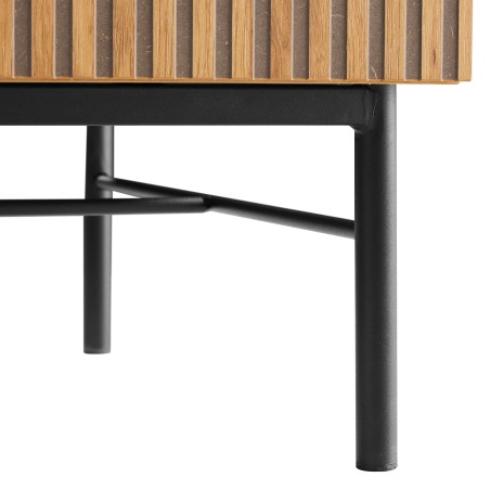 SCOTT Coffee Table with 2 Drawers in Black/Natural Wood Effect Finish
