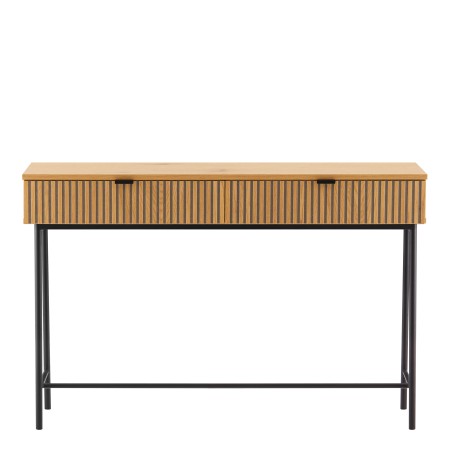 SCOTT Console Table with 2 Drawers - Black/Natural Wood Finish