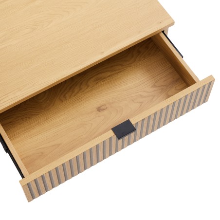 SCOTT Console Table with 2 Drawers - Black/Natural Wood Finish