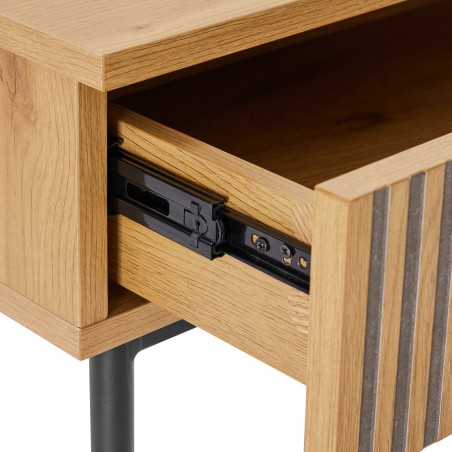 SCOTT Console Table with 2 Drawers - Black/Natural Wood Finish
