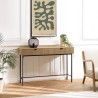 SCOTT Console Table with 2 Drawers - Black/Natural Wood Finish
