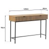 SCOTT Console Table with 2 Drawers - Black/Natural Wood Finish