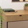 SCOTT Desk with 2 Drawers - Black/Natural Wood Finish