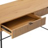 Bureau SCOTT 2 tiroirs noir et naturel