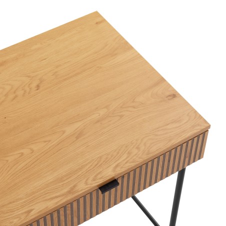 Bureau SCOTT 2 tiroirs noir et naturel