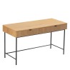 SCOTT Desk with 2 Drawers - Black/Natural Wood Finish