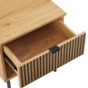 SCOTT Bedside Table with 1 Drawer in Black and Natural Wood Effect