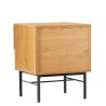 SCOTT Bedside Table with 1 Drawer in Black and Natural Wood Effect