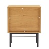 SCOTT Bedside Table - Black/Natural Wood Effect - 2 Drawers