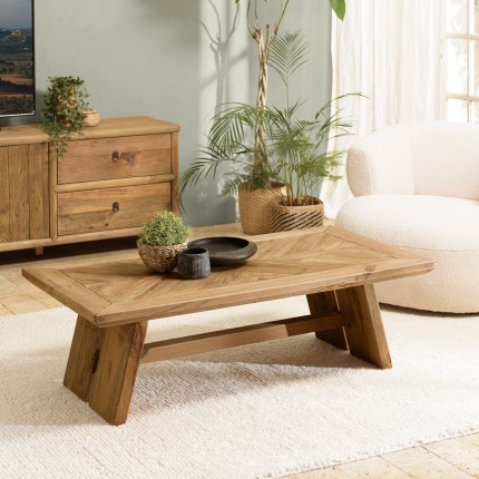 Table basse rectangulaire SANDY en pin recyclé