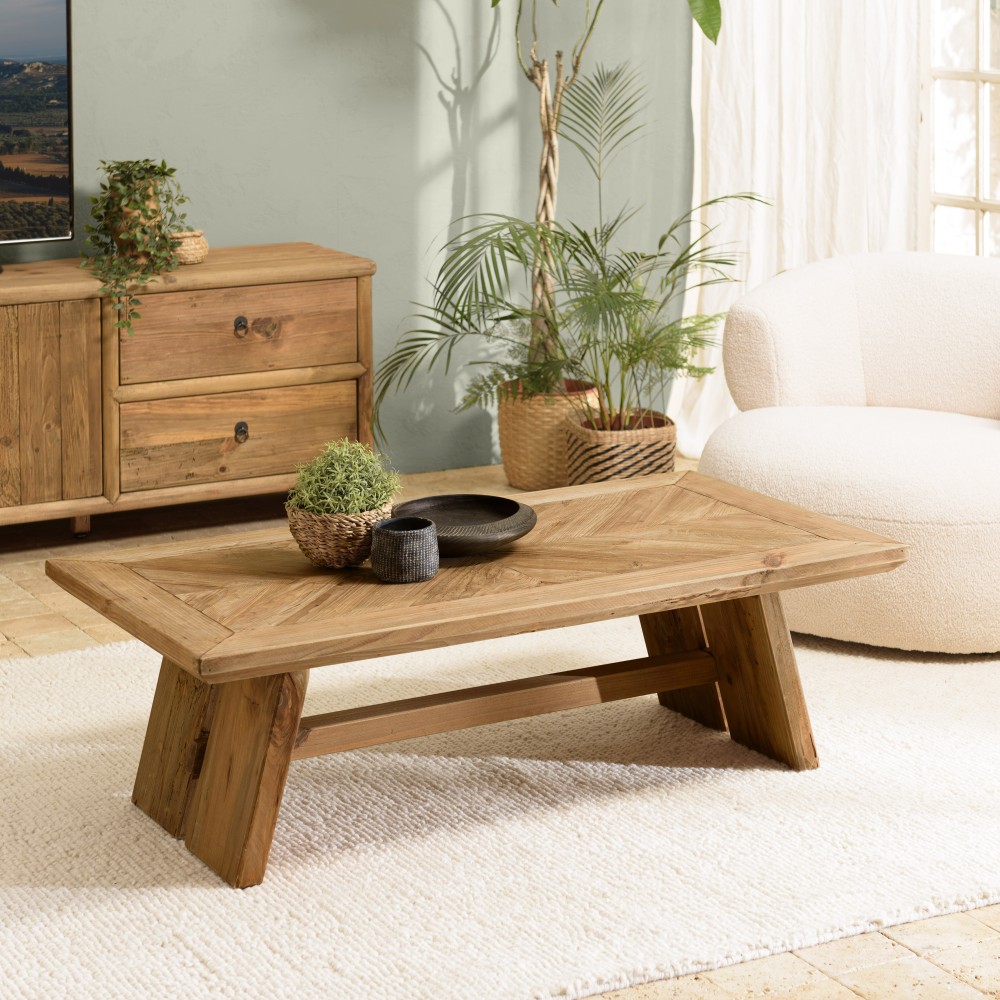 SANDY Rectangular Coffee Table 130x70cm - Recycled Pine Wood SANDY Rectangular Coffee Table 130x70cm - Recycled Pine Wood