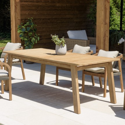 Table à manger de jardin CELESTIN en acacia 200x95cm