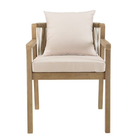 Lot de 2 fauteuils CELESTIN acacia/cordage synth. beige