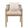CELESTIN - Set of 2 Acacia/Synthetic Rope Armchairs, Beige with Grey Cushions