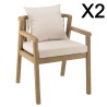 Lot de 2 fauteuils CELESTIN acacia/cordage synth. beige