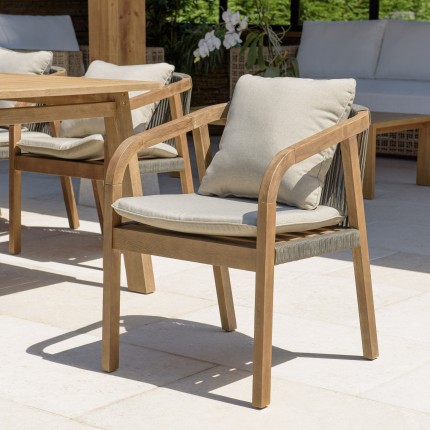 Lot de 2 fauteuils CELESTIN en acacia et cordage synthétique