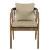 CELESTIN - Set of 2 Acacia/Synthetic Rope Armchairs, Pine Green with Cushions