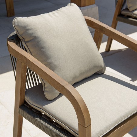 Lot de 2 fauteuils CELESTIN en acacia et cordage synthétique